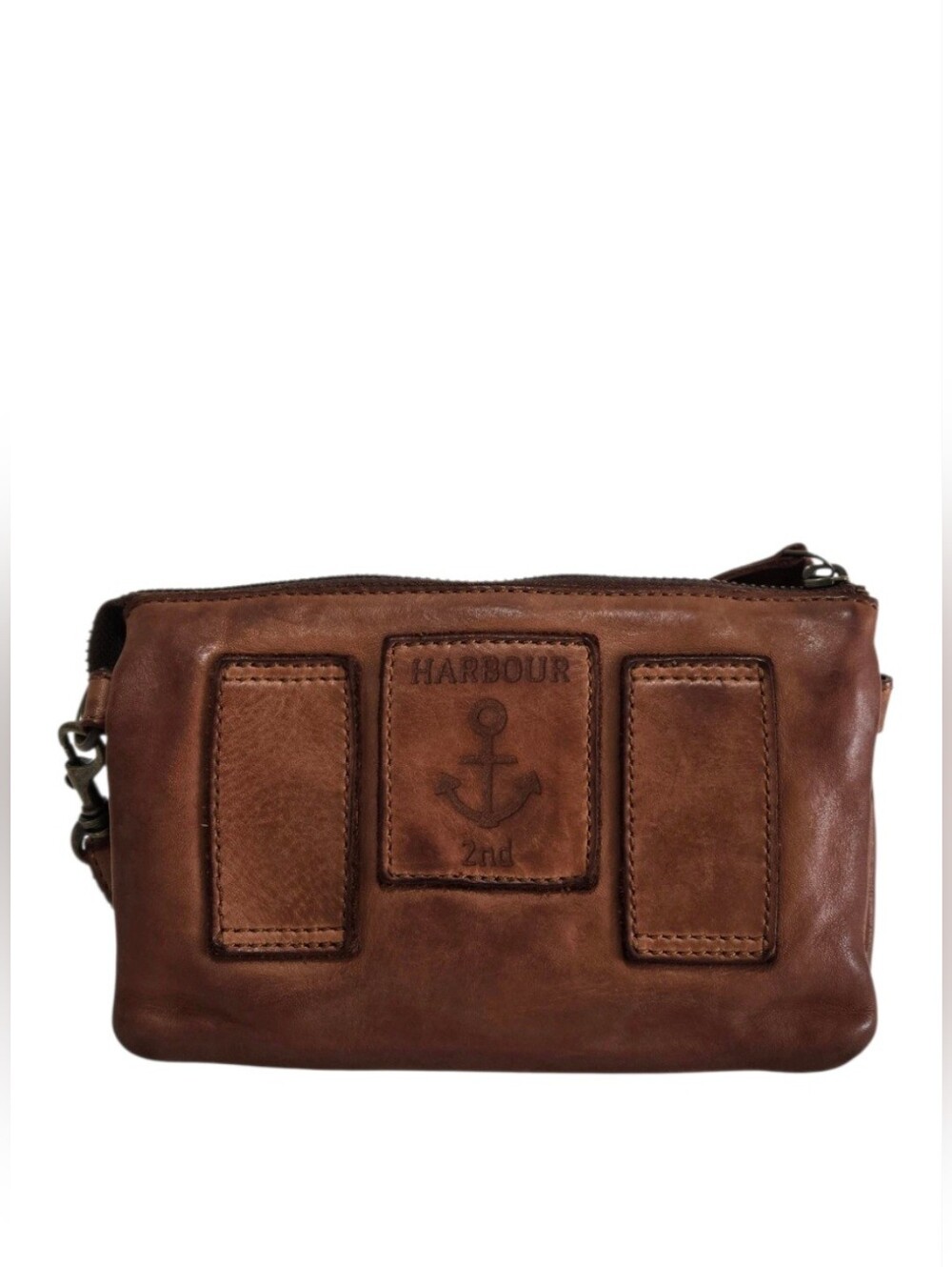 Harbour 2nd Luna Cognac Brown Leather Crossbody Bag - EUC - Picture 2 of 14